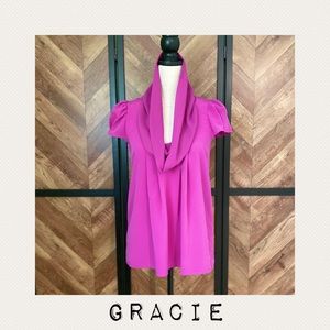 GRACIE - Magenta Flirty Blouse - SZ: Small